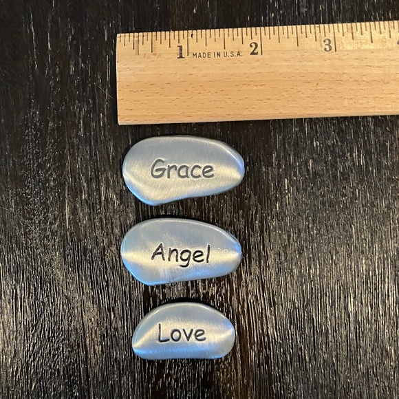 Inspirational metal rocks - Set of 6 - Picture 3 of 5